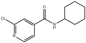 2-クロロ-N-シクロヘキシルピリジン-4-カルボキサミド 化学構造式