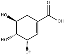1-Cyclohexene-1-carboxylic acid, 3,4,5-trihydroxy-, (3S,4R,5S)- Struktur