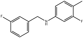 3-フルオロ-N-(3-フルオロベンジル)-4-メチルアニリン 化学構造式