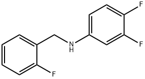 3,4-ジフルオロ-N-(2-フルオロベンジル)アニリン 化学構造式