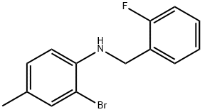 2-溴-N-(2-氟苄基)-4-甲基苯胺, 1019565-10-6, 结构式