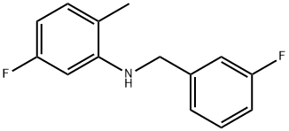 5-Fluoro-N-(3-fluorobenzyl)-2-Methylaniline, 97% 化学構造式