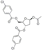 2-Deoxy-alpha-D-erythropentofuranose 1-acetate 3,5-bis(4-chlorobenzoate) Struktur