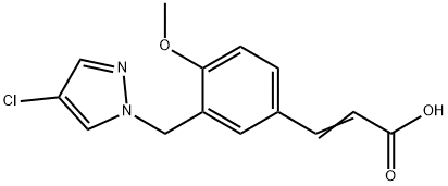 (2E)-3-{3-[(4-chloro-1H-pyrazol-1-yl)methyl]-4-methoxyphenyl}acrylic acid Structure