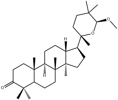 20,24-Epoxy-24-methoxy-23(24-25)abeo-dammaran-3-one 化学構造式