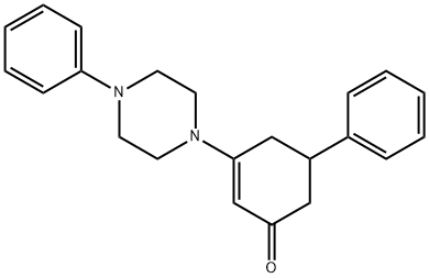 5-phenyl-3-(4-phenylpiperazino)-2-cyclohexen-1-one Struktur
