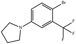 1-(4-ブロモ-3-(トリフルオロメチル)フェニル)ピロリジン 化学構造式