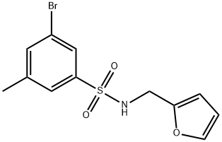 N-(Furan-2-ylMethyl) 3-broMo-5-MethylbenzenesulfonaMide,1020252-90-7,结构式