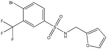 4-Bromo-N-(furan-2-ylmethyl)-3-(trifluoromethyl)benzenesulfonamide,1020252-97-4,结构式