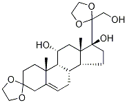 11α,17α,21-Trihydroxy-pregn-5-ene-3,20-dione 3,20-Diethylene Ketal 化学構造式