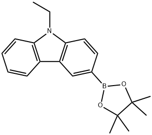 9-乙基咔唑-3-硼酸片呐醇酯 结构式