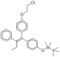 (3,3,4,4,4-D5)-(E/Z)-1-[4-(2-Chloroethoxy)phenyl]-1-[4-(t-butyldimethylsilyloxy)phenyl]-2-phenyl-1-butene Struktur