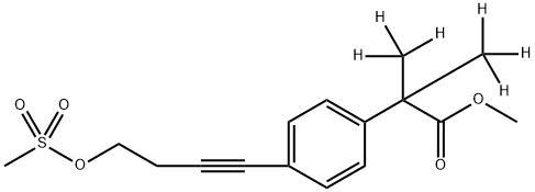 ALPHA,ALPHA-二(三氘甲基)-4-[4-[(甲基磺酰基)氧基]-1-丁炔-1-基]苯乙酸甲酯,1020719-58-7,结构式