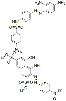 2,7-Naphthalenedisulfonic acid, 4-amino-6-4-4-(2,4-diaminophenyl)azophenylaminosulfonylphenylazo-5-hydroxy-3-(4-nitrophenyl)azo-, lithium salt Structure