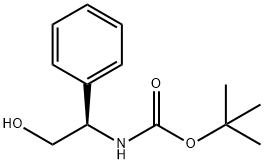 N-(tert-ブトキシカルボニル)-D-2-フェニルグリシノール 化学構造式