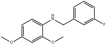 2,4-二甲氧基-N-(3-氟苄基)苯胺, 1021092-55-6, 结构式