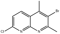 3-Bromo-7-chloro-2,4-dimethyl-1,8-naphthyridine 化学構造式