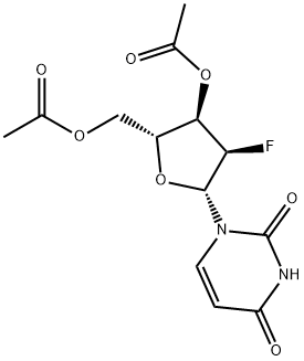 3',5'-二-O-乙酰基-2'-脱氧-2'-氟尿苷 结构式