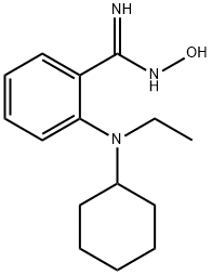 2-[Cyclohexyl(ethyl)amino]-N'-hydroxybenzenecarboximidamide Structure