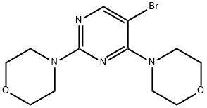4-[5-Bromo-4-(morpholin-4-yl)pyrimidin-2-yl]morpholine,1021268-12-1,结构式