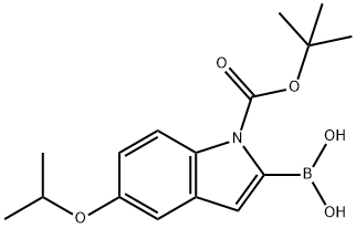 1H-Indole-1-carboxylic acid, 2-borono-5-(1-methylethoxy)-, 1-(1,1-dimethylethyl) ester 化学構造式