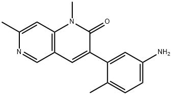 3-(5-amino-2-methylphenyl)-1,7-dimethyl-1,6-naphthyridin-2(1H)-one 化学構造式