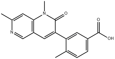 3-(1,7-dimethyl-2-oxo-1,2-dihydro-1,6-naphthyridin-3-yl)-4-methylbenzoic acid Struktur