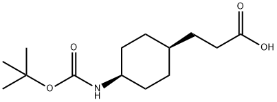 CIS-3-(4-TERT-ブチルトキシカルボニルアミノシクロヘキシル)プロピオン酸 化学構造式