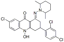 7-Chloro-3-[2,4-dichlorophenyl]-1-[[2,6-dimethyl-1-piperidinyl]imino]- 1,3,4,10-tetrahydro-10-hydroxy-9(2H)-acridinone Structure
