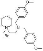 1-(2-(Bis(p-methoxybenzyl)amino)ethyl)-1-methyl-piperidinium bromide 结构式