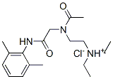 2-[acetyl-[(2,6-dimethylphenyl)carbamoylmethyl]amino]ethyl-diethyl-aza nium chloride Struktur