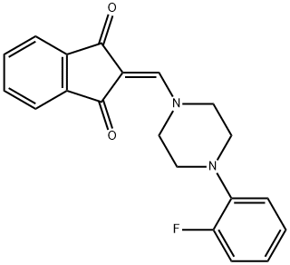 2-{[4-(2-FLUOROPHENYL)PIPERAZINO]METHYLENE}-1H-INDENE-1,3(2H)-DIONE, 1022101-16-1, 结构式