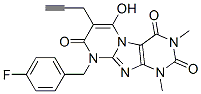 Pyrimido[2,1-f]purine-2,4,8(1H,3H,9H)-trione,  9-[(4-fluorophenyl)methyl]-6-hydroxy-1,3-dimethyl-7-(2-propynyl)-  (9CI) Struktur