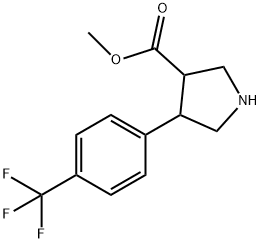 反式4-(4-(三氟甲基)苯基)吡咯烷-3-羧酸甲酯, 1022224-85-6, 结构式