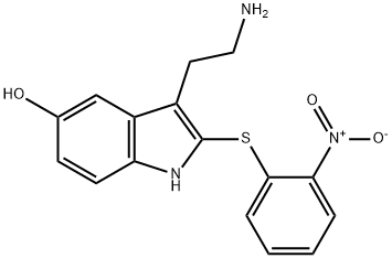 3-(2-Amino-ethyl)-2-(2-nitro-phenylsulfanyl)-1H-indol-5-ol,102250-06-6,结构式
