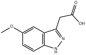 (5-METHOXY-1H-INDAZOL-3-YL)ACETIC ACID 化学構造式