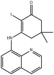 2-iodo-5,5-dimethyl-3-(8-quinolinylamino)-2-cyclohexen-1-one 化学構造式