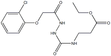 ethyl 3-[({2-[2-(2-chlorophenoxy)acetyl]hydrazino}carbonyl)amino]propanoate 结构式