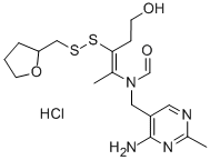 Formamide,N-((4-amino-2-methyl-5-pyrimidinyl)methyl)-N-(4-hydroxy-1-methyl-2-((tetrahydrofurfuryl)dithio)-1-butenyl)-,hydrochloride 结构式