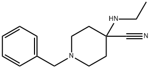 4-エチルアミノ-1-フェニルメチル-4-ピペリジンカルボニトリル 化学構造式