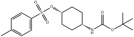 CarbaMic acid, N-[cis-4-[[(4-Methylphenyl)sulfonyl]oxy]cyclohexyl]-, 1,1-diMethylethyl ester Struktur