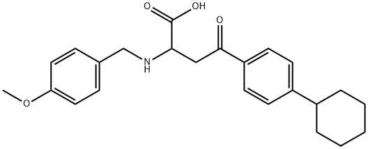 4-(4-cyclohexylphenyl)-2-[(4-methoxybenzyl)amino]-4-oxobutanoic acid 结构式