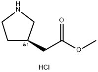 (R)-吡咯烷3-乙酸甲酯盐酸盐 结构式