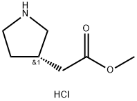 3-Pyrrolidineacetic acid, Methyl ester, hydrochloride, (3S)- Structure