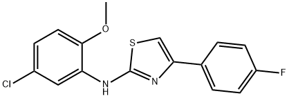 N-(5-chloro-2-methoxyphenyl)-4-(4-fluorophenyl)-1,3-thiazol-2-amine 化学構造式