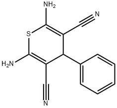 4-Phenyl-2,6-diamino-4H-thiopyran-3,5-dicarbonitrile Struktur