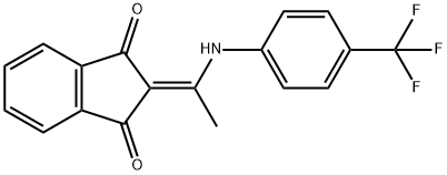 2-{1-[4-(trifluoromethyl)anilino]ethylidene}-1H-indene-1,3(2H)-dione|