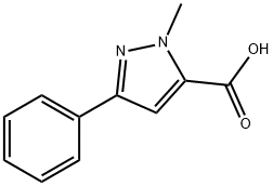 1-メチル-3-フェニル-1H-ピラゾール-5-カルボン酸 化学構造式