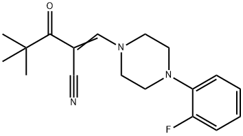 (Z)-2-(2,2-dimethylpropanoyl)-3-[4-(2-fluorophenyl)piperazino]-2-propenenitrile,1025124-66-6,结构式