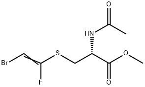 methyl 2-acetamido-3-[(E)-2-bromo-1-fluoro-ethenyl]sulfanyl-propanoate 结构式